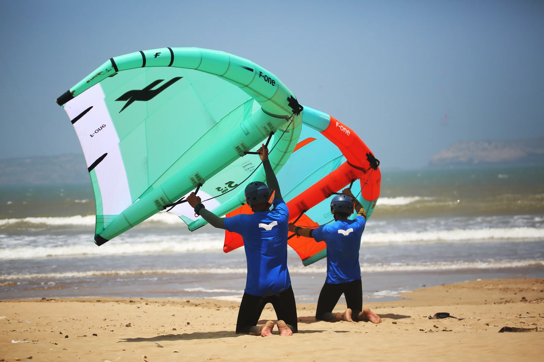 Riders Seagull Club sur la plage avec le matériel